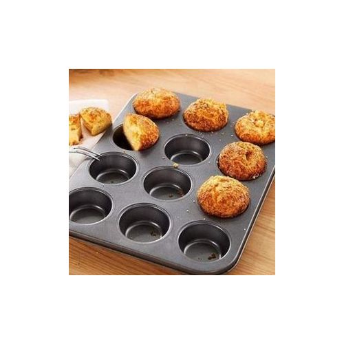 12-Hole Non-Stick Carbon Steel Cupcake & Muffin Baking Tin – Double Non-Stick Coating, Even Heat Distribution, BPA PTFE PFOA Free, 26.5 x 35.2cm