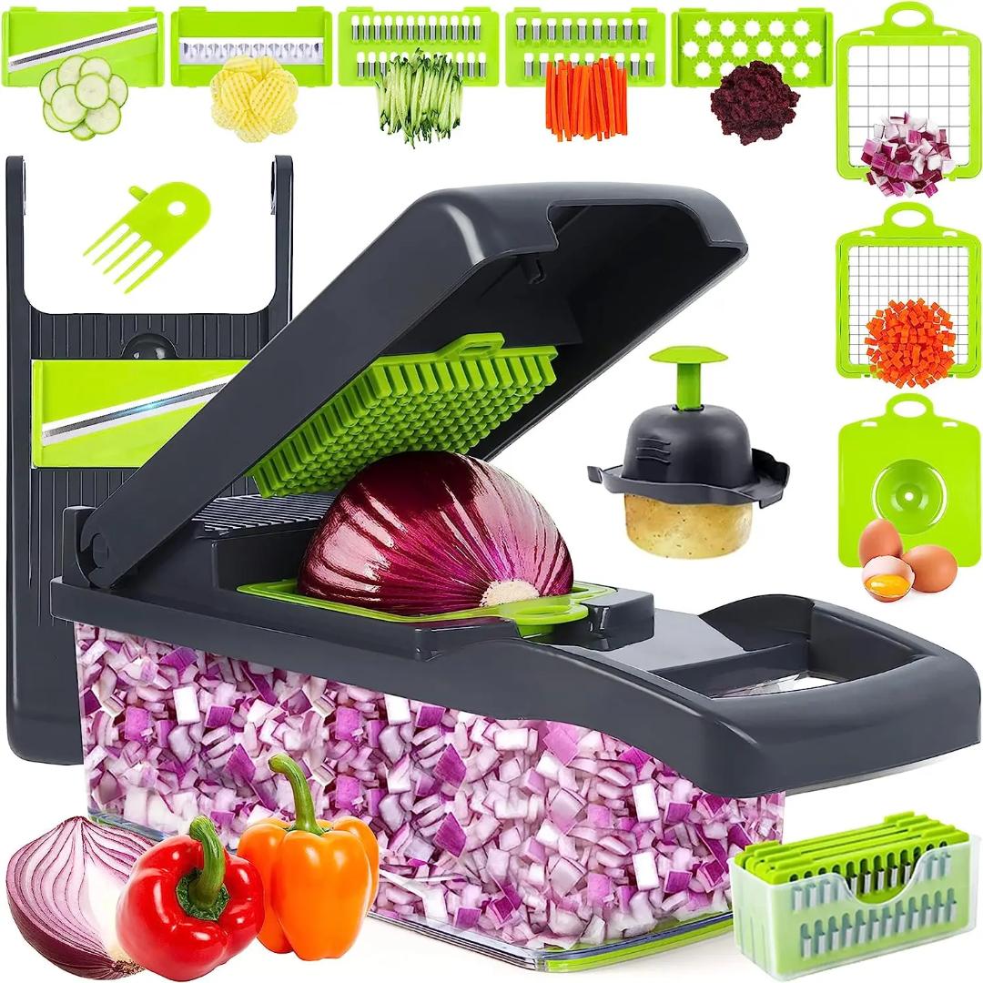 Vegetable Chopper Mandoline Slicer Cutter Multifunctional 16-in-1 Food Choppers Onion Chopper