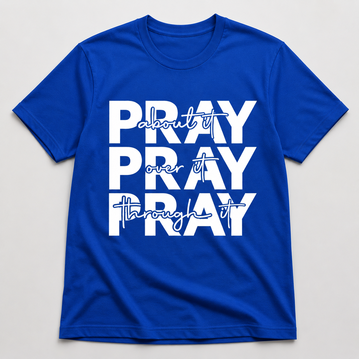 Share this product



TSHIRTS KE "Pray About It, Pray Over It, Pray Through It" Black Cotton Tee