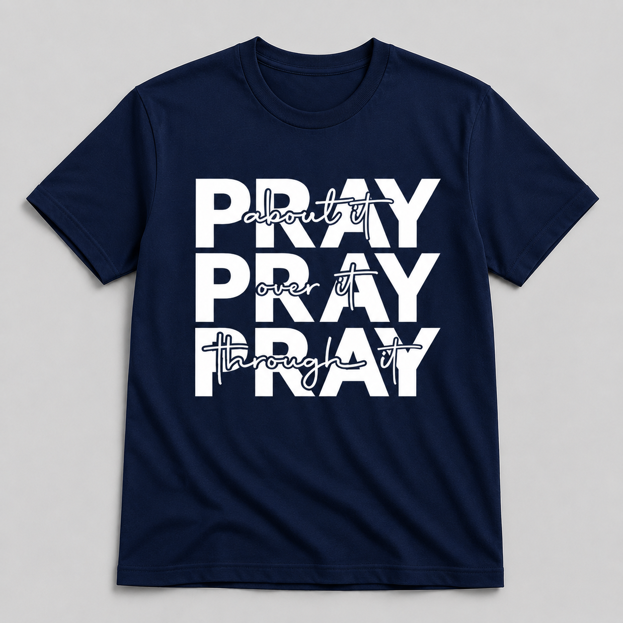 Share this product



TSHIRTS KE "Pray About It, Pray Over It, Pray Through It" Black Cotton Tee