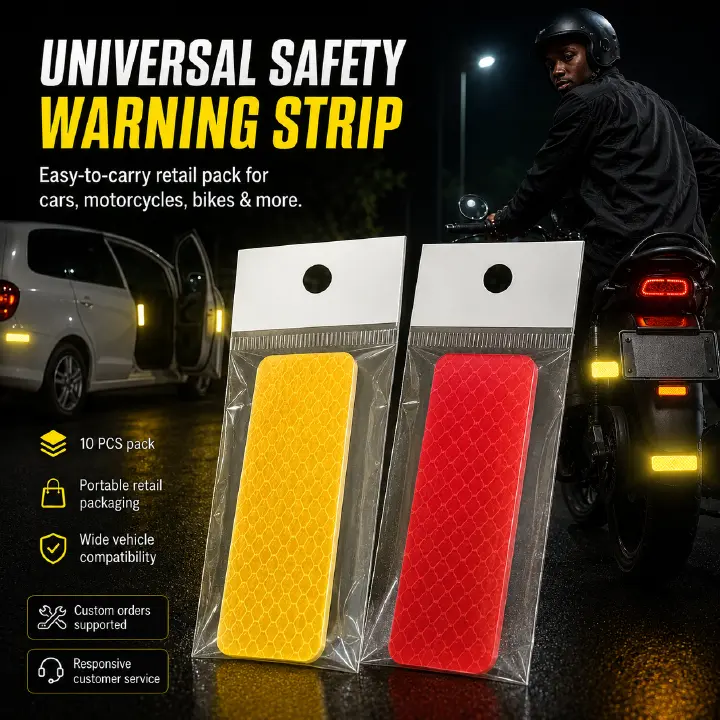 reflective sticker,reflective warning tape,motorcycle reflective decal,electric bike safety sticker,night visibility reflector,self‑adhesive reflective film,anti‑collision reflective strip,custom prin