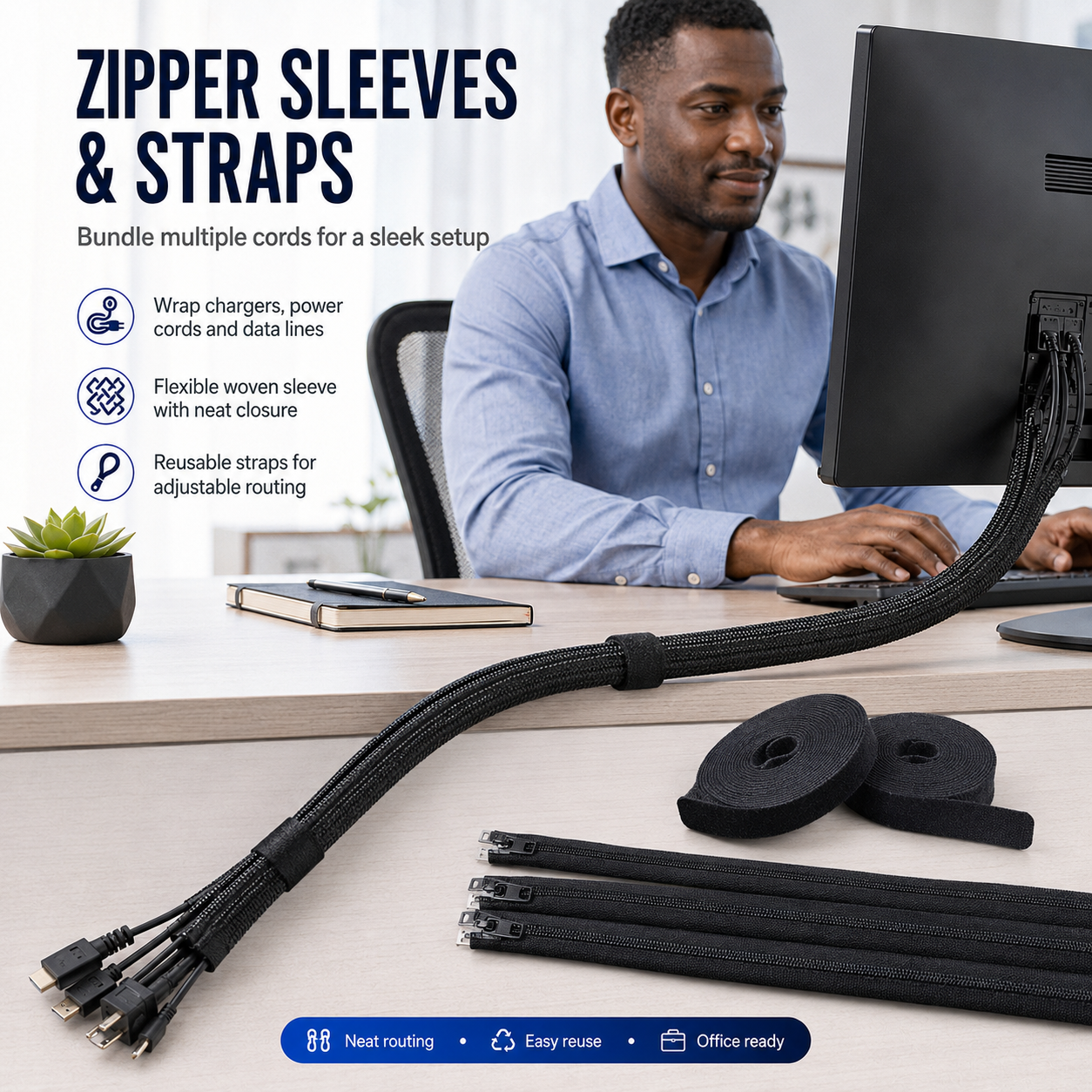 silicone cable protector,cable organizer set,self‑adhesive cable clip,desktop cord holder,cable winder,data cable saver,wire management clip,office cable storage kit,anti‑break cable sleeve