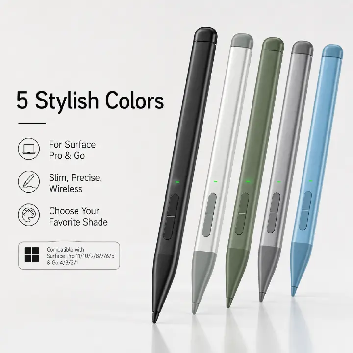 Bluetooth MPP Stylus Pen for Microsoft Surface Pro 11 10 9 8 7 6 5, Surface Go 4 3 2 1, Pressure‑Sensitive Hand‑Writing Drawing Pen