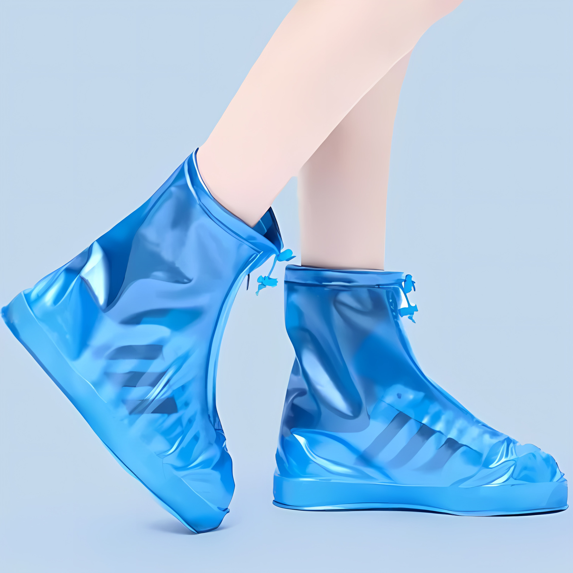 PVC Rain Shoe Covers Thickened Waterproof Non Slip Reusable Mid Calf Boot Cover Rain Gear For Adult Men Women Kids Outdoor Travel PVC Rain Shoe Covers Thickened Waterproof Non Slip Reusable Mid Calf B