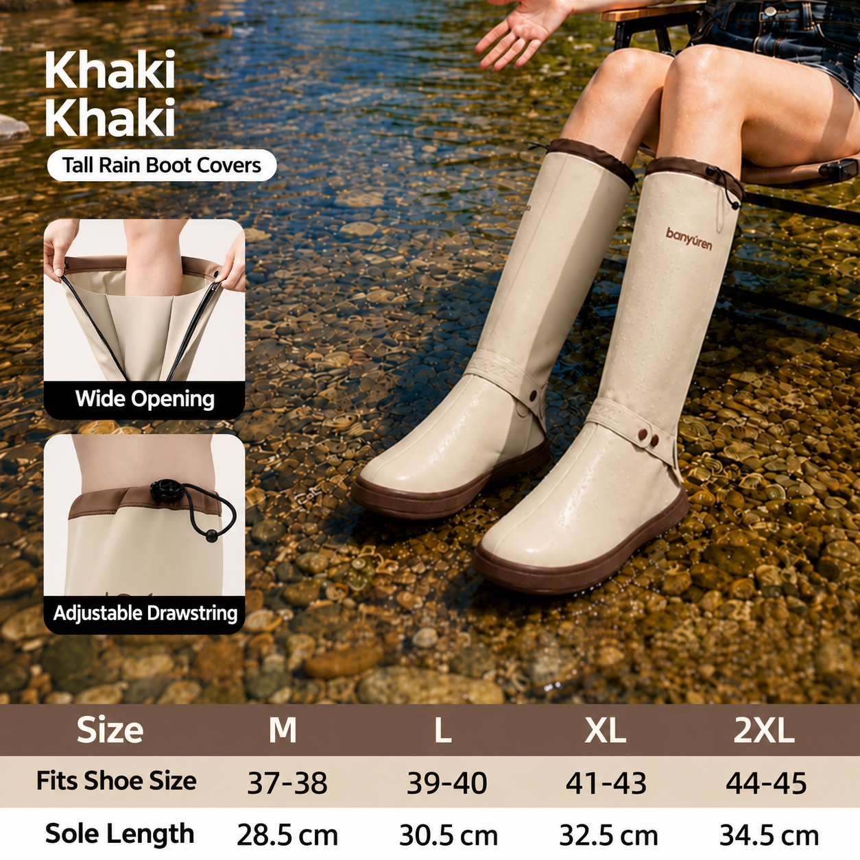 PVC Thickened Waterproof Rain Shoe Covers Non Slip Wear Resistant Mid Tube Reusable Unisex Outdoor Boot Covers Thickened PVC Rain Shoe Covers Waterproof Non Slip Wear Resistant Reusable Mid Tube Boot