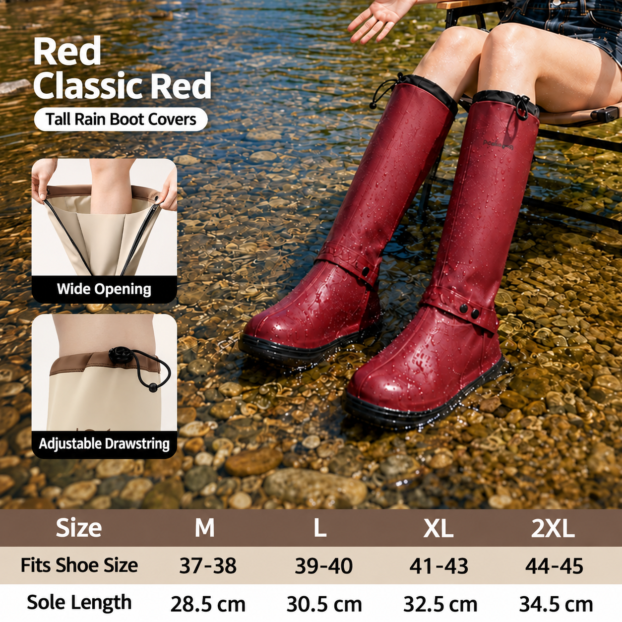 PVC Thickened Waterproof Rain Shoe Covers Non Slip Wear Resistant Mid Tube Reusable Unisex Outdoor Boot Covers Thickened PVC Rain Shoe Covers Waterproof Non Slip Wear Resistant Reusable Mid Tube Boot