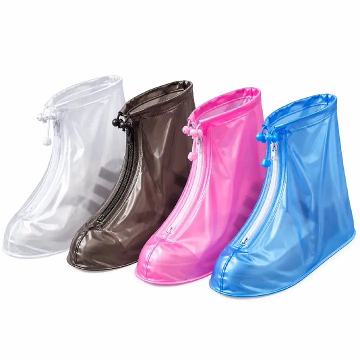 PVC Rain Shoe Covers Thickened Waterproof Non Slip Reusable Mid Calf Boot Cover Rain Gear For Adult Men Women Kids Outdoor Travel PVC Rain Shoe Covers Thickened Waterproof Non Slip Reusable Mid Calf B