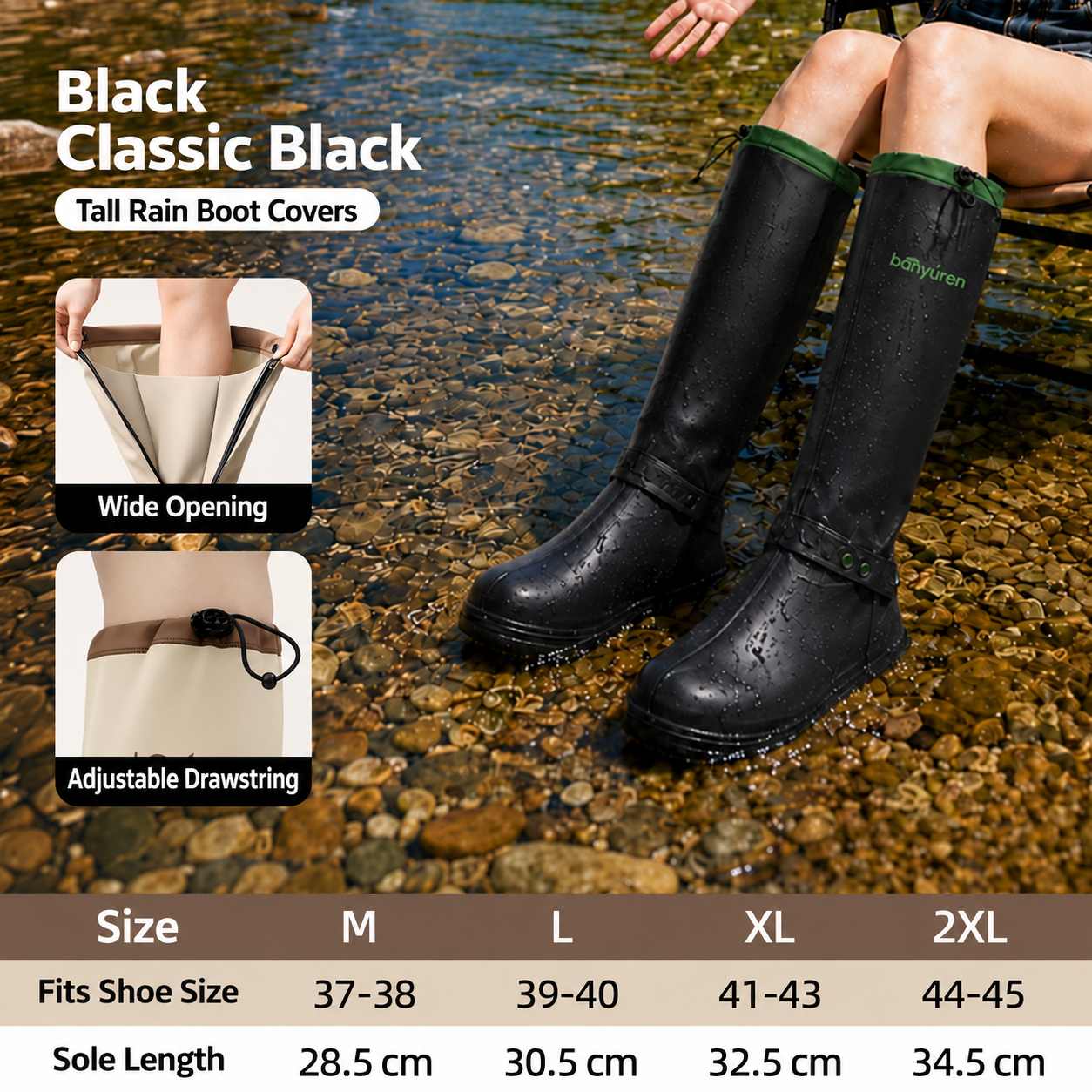 PVC Thickened Waterproof Rain Shoe Covers Non Slip Wear Resistant Mid Tube Reusable Unisex Outdoor Boot Covers Thickened PVC Rain Shoe Covers Waterproof Non Slip Wear Resistant Reusable Mid Tube Boot