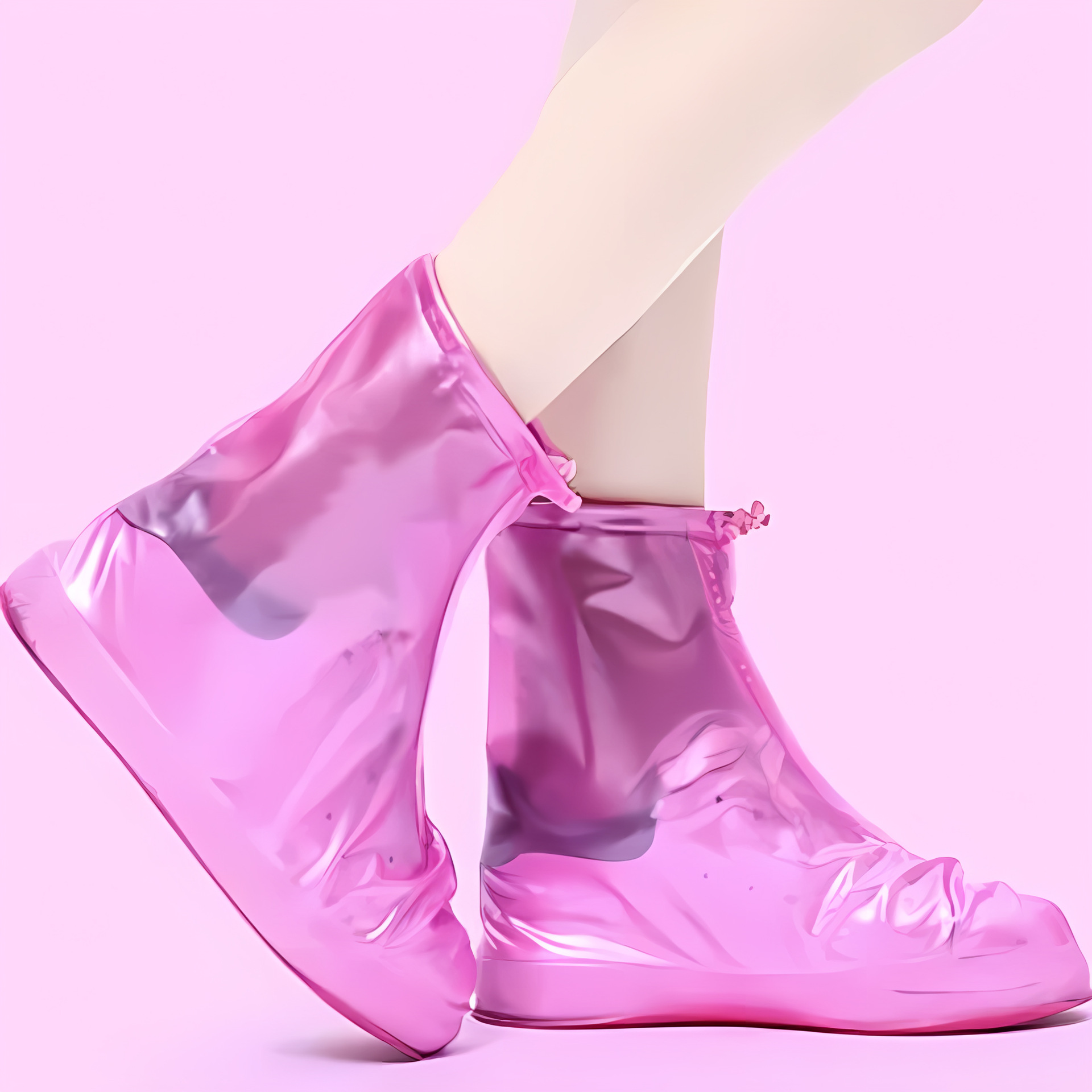 PVC Rain Shoe Covers Thickened Waterproof Non Slip Reusable Mid Calf Boot Cover Rain Gear For Adult Men Women Kids Outdoor Travel PVC Rain Shoe Covers Thickened Waterproof Non Slip Reusable Mid Calf B