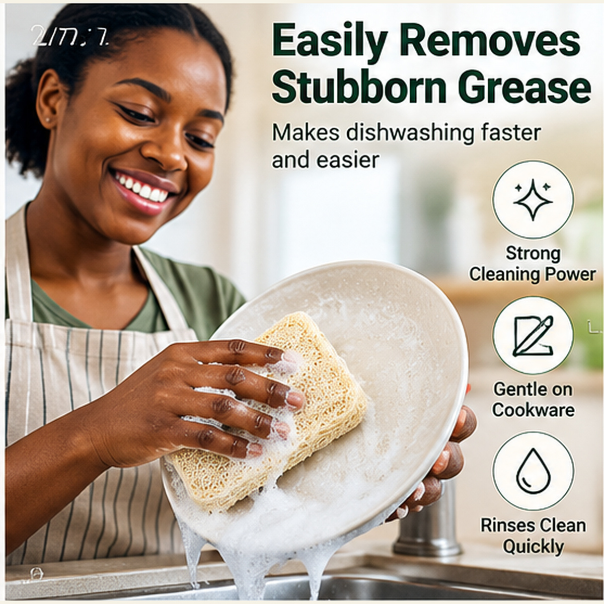 Natural Loofah Sponge Kitchen Dish Scrubber Eco Friendly Luffa Cleaning Brush Oil Removing Biodegradable Dishcloth for Dishes Pots Pans Natural Loofah Sponge Kitchen Dish Scrubber Eco Friendly Luffa C