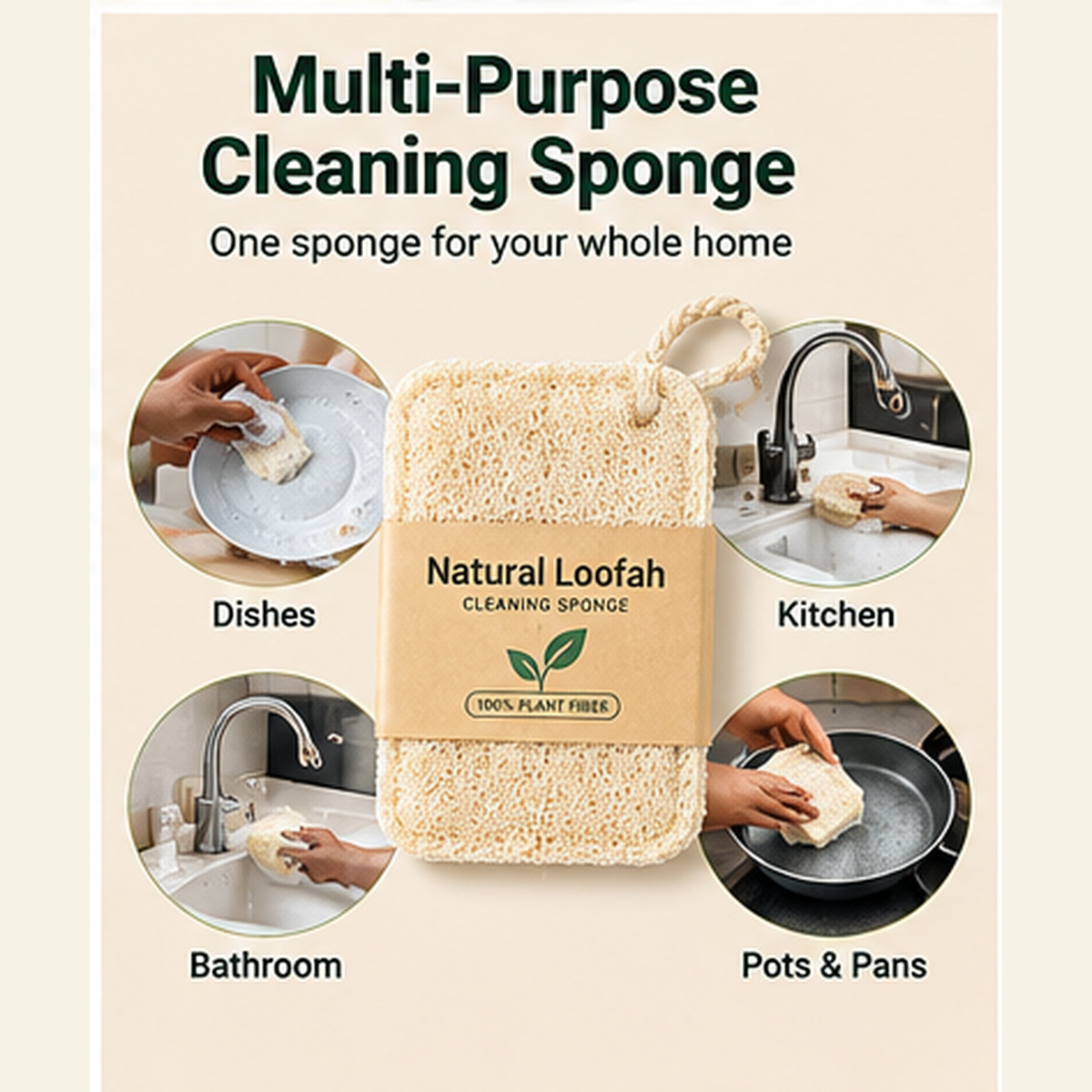 Natural Loofah Sponge Kitchen Dish Scrubber Eco Friendly Luffa Cleaning Brush Oil Removing Biodegradable Dishcloth for Dishes Pots Pans Natural Loofah Sponge Kitchen Dish Scrubber Eco Friendly Luffa C