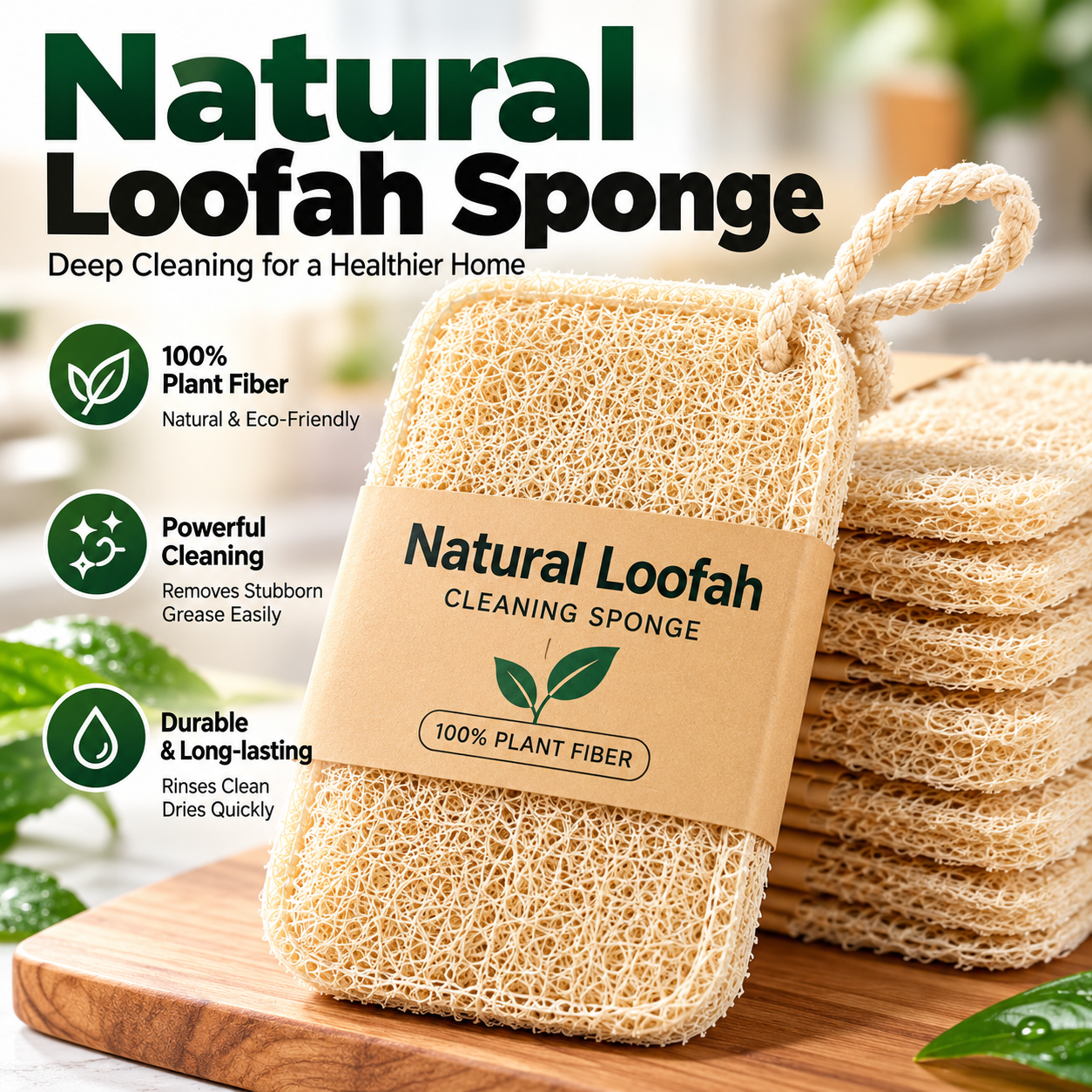 Natural Loofah Sponge Kitchen Dish Scrubber Eco Friendly Luffa Cleaning Brush Oil Removing Biodegradable Dishcloth for Dishes Pots Pans Natural Loofah Sponge Kitchen Dish Scrubber Eco Friendly Luffa C