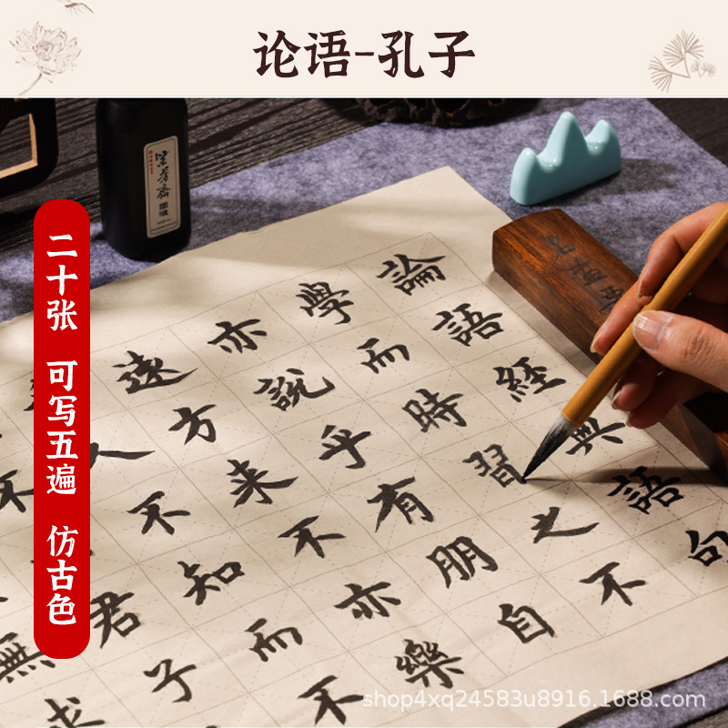 Chinese Calligraphy Practice Set Brush Copybook and Ink Writing Hanzi Sumi Tutorial Book for Beginners Students Learning Chinese Character Handwriting Chinese Calligraphy Copybook and Ink Set Brush Wr