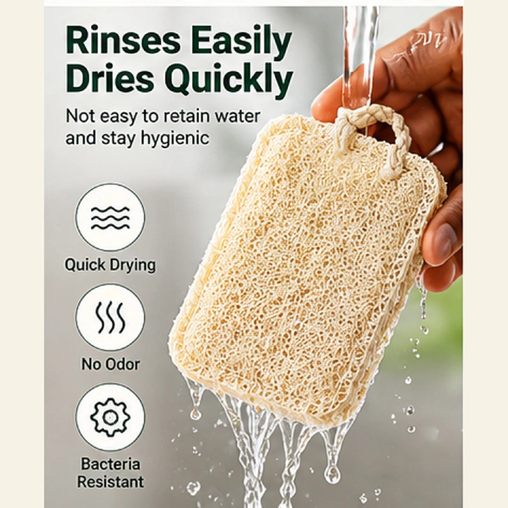 Natural Loofah Sponge Kitchen Dish Scrubber Eco Friendly Luffa Cleaning Brush Oil Removing Biodegradable Dishcloth for Dishes Pots Pans Natural Loofah Sponge Kitchen Dish Scrubber Eco Friendly Luffa C