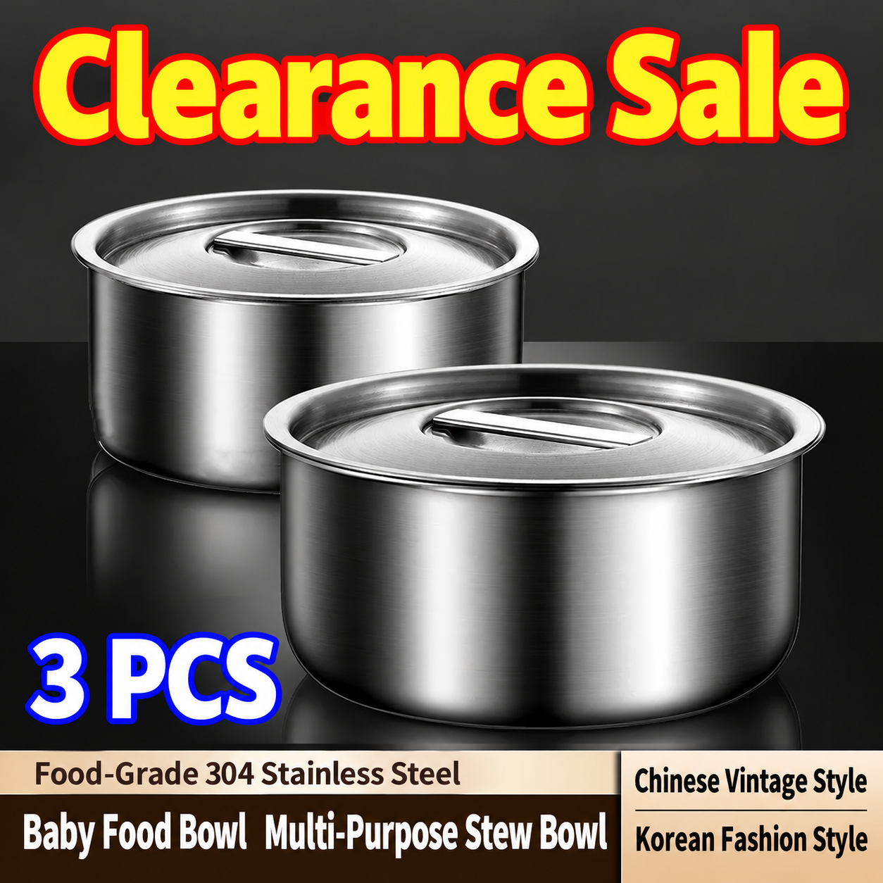 Stainless Steel Steaming Bowl With Lid Heat Resistant Thickened Stew Pot Ramekin Multi Purpose Bowl for Steamed Egg Vegetables Kitchen Cookware Stainless Steel Steaming Bowl With Lid Heat Resistant Th