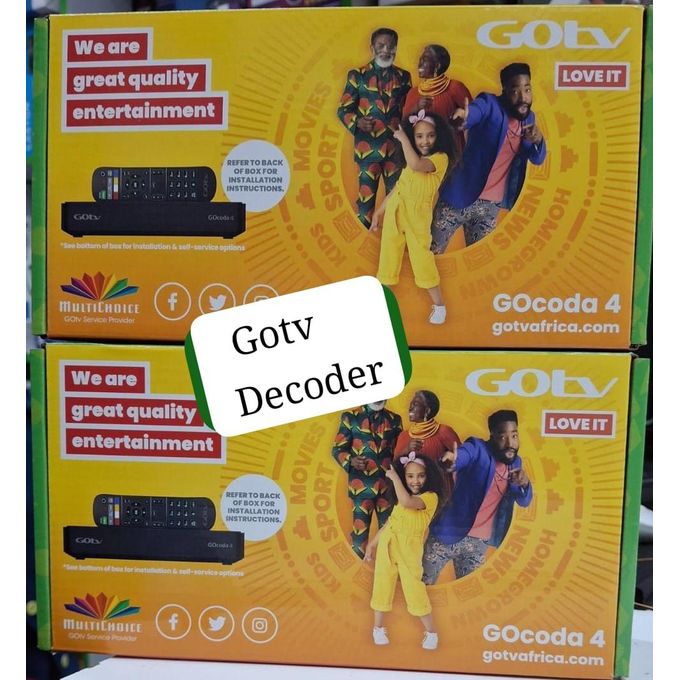 GOtv GOcoda 4 Digital Decoder – MultiChoice DVB-T2 Terrestrial Television Receiver with High-Definition Audio-Visual Output and Full Remote Control Support