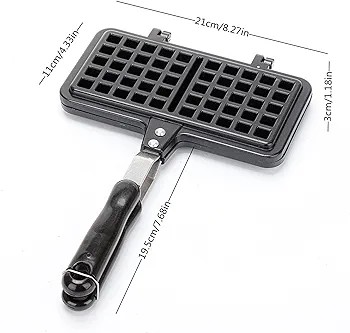 Non Stick Waffle pan，Waffle Maker,Food Mold Pot, with Insulated Handle，Non-Stick Plates, Easy Clean, Suitable for Making Waffles of Various Flavors