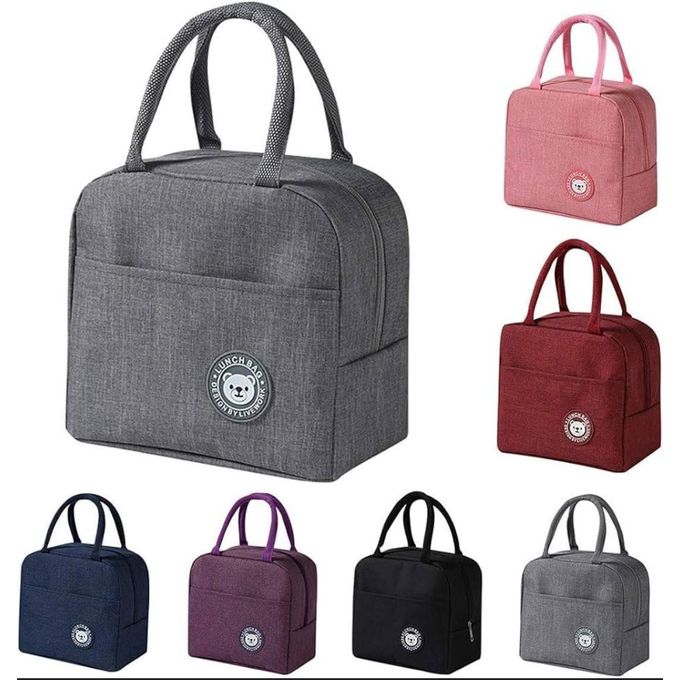 Insulated Lunch Bag – Thermal Bento Box Tote Bag with Thick Aluminum Foil Lining, Front Pocket, and Dual Reinforced Handles for School, Office, and Picnics