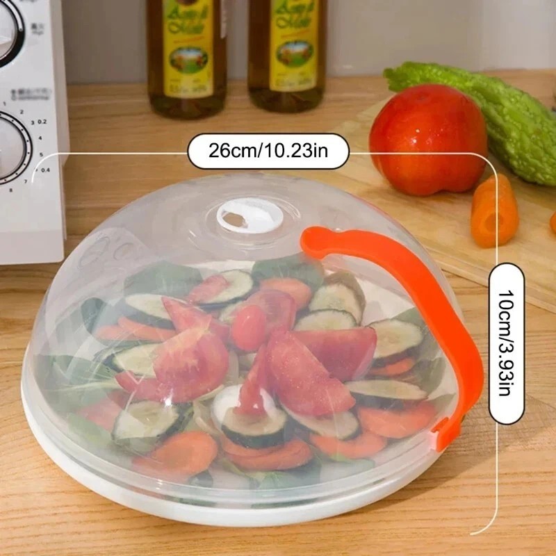 Transparent 26cm microwave  Covers, Microwave Oven/Refigerator food cover, Oil Cap Heated Sealed Plastic Cover Dish Dishes Dustproof Cover Food Cover