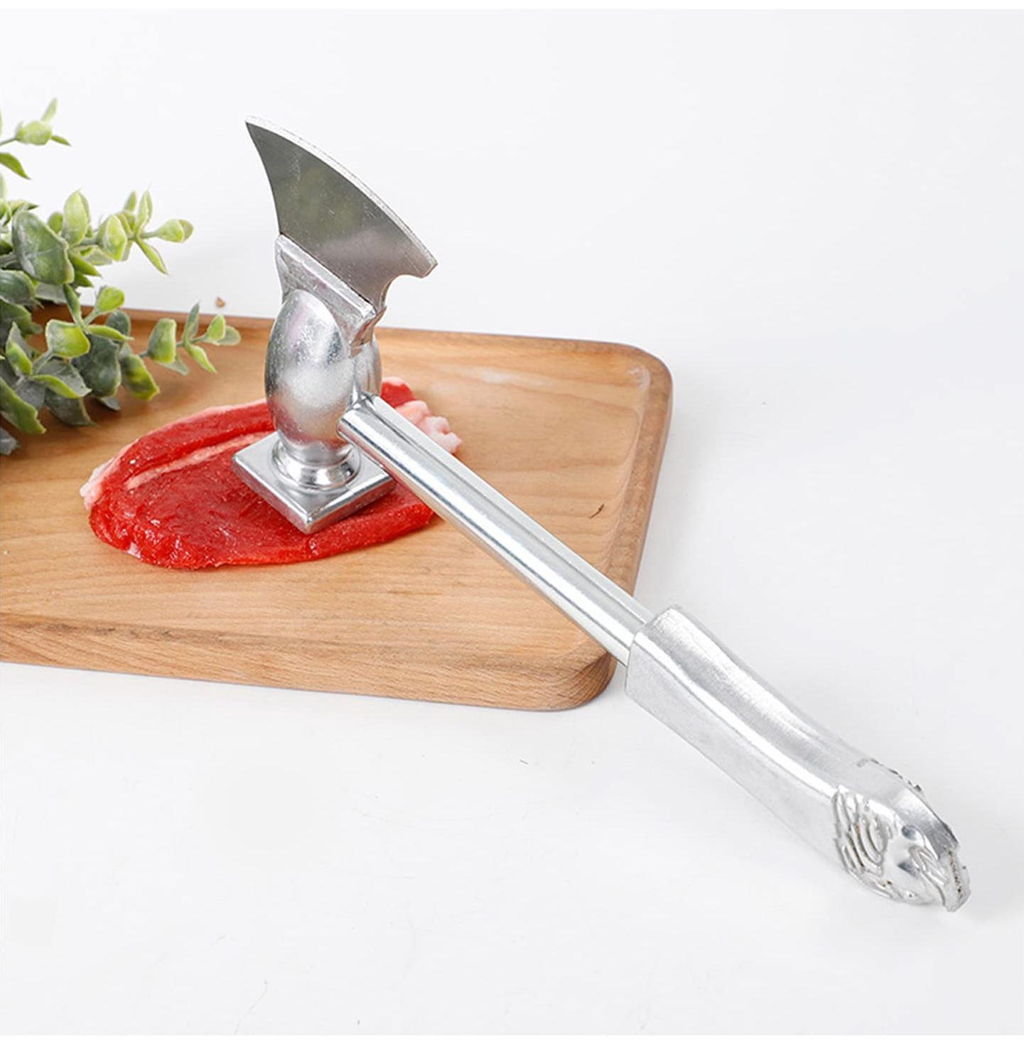 Aluminium Meat TENDERIZER | Stainless Steel | Blade Steak Hammer | Chicken | Beef | Filet Making | BBQ Home Professional Cooking Tools Metal Mallet Hammer Restaurant