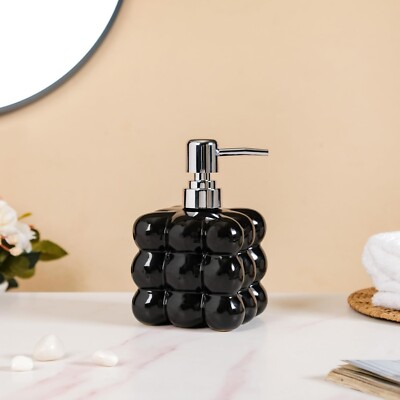 Bubble Glass Soap Dispenser Multicolor Refillable Pump Bottle for Hand Wash, Shower, and Kitchen Sink, Perfect for Home Bathroom Decoration