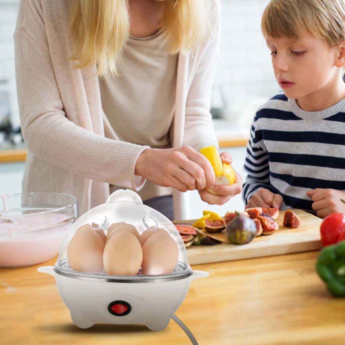 7 Egg Capacity Electric Egg Cooker for Hard Boiled Eggs,Electric Egg Cooker Egg Boiler Auto Off Steamer