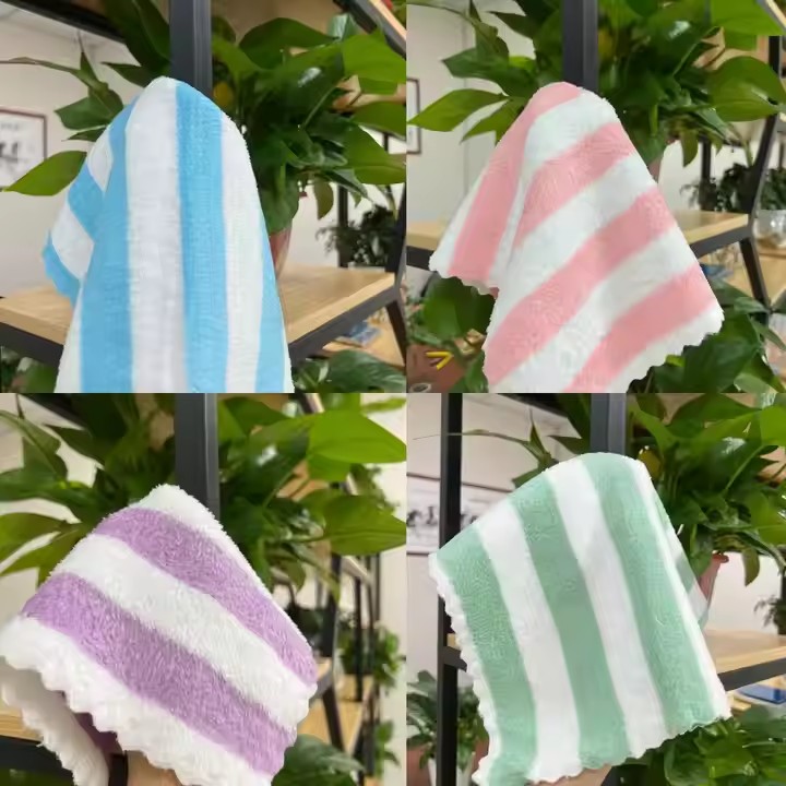 5pcs Coral Fleece Towel, Strong Absorbency, No Lint & Color Fading, Soft & Skin-Friendly, Pack Of 5 In Random Colors, Great For Home Use, Face Wash, Bathing, Or Hair Drying. Face towel, kitchen towel.