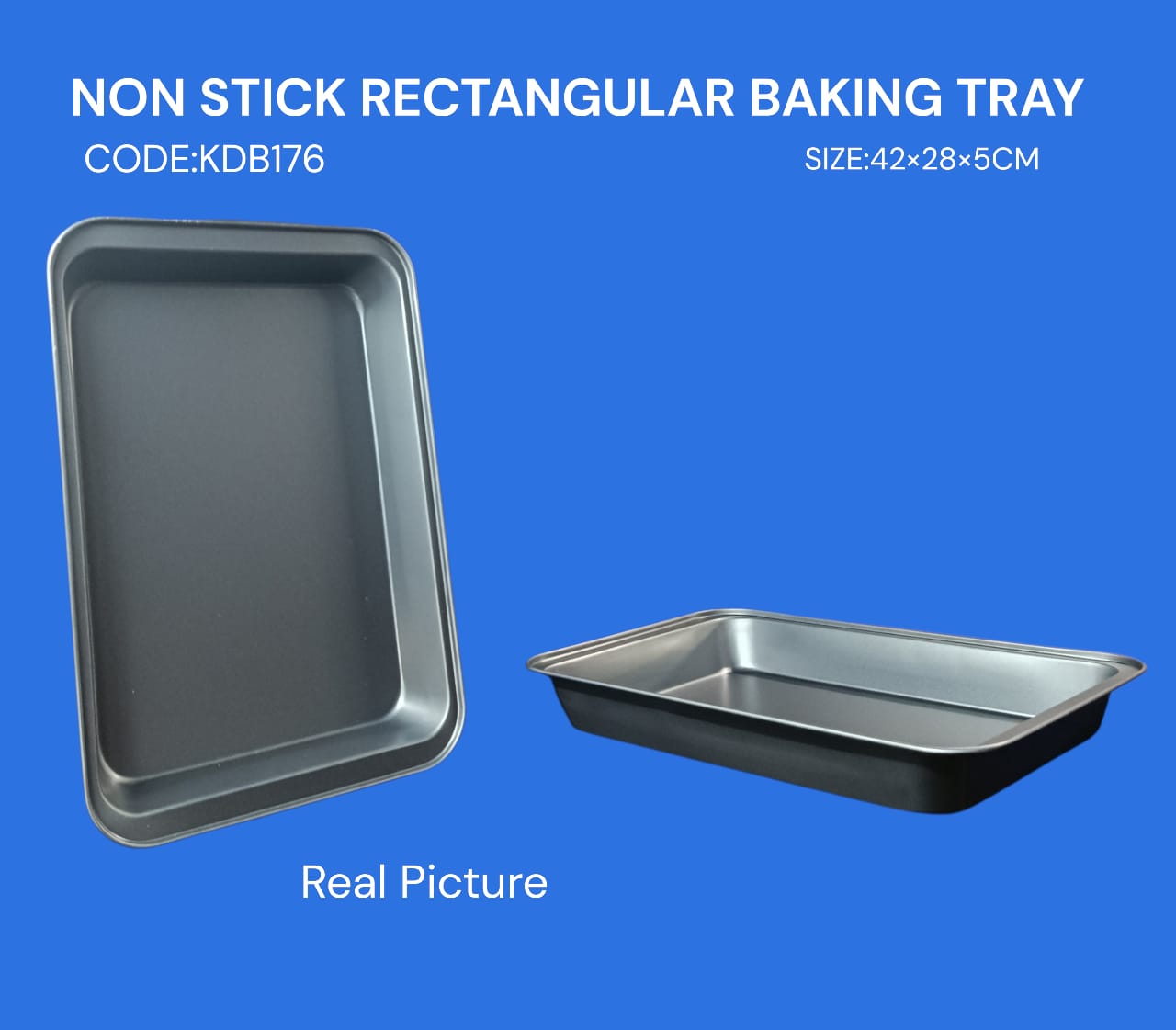 Premium Rectangular 42×28×5cm Non-Stick Baking Tray & Roasting Pan – Heavy-Duty Carbon Steel Cookie Sheet, High-Stamina Jumbo Deep-Dish Baker & Sleek High-Velocity Confectionery Infrastructure