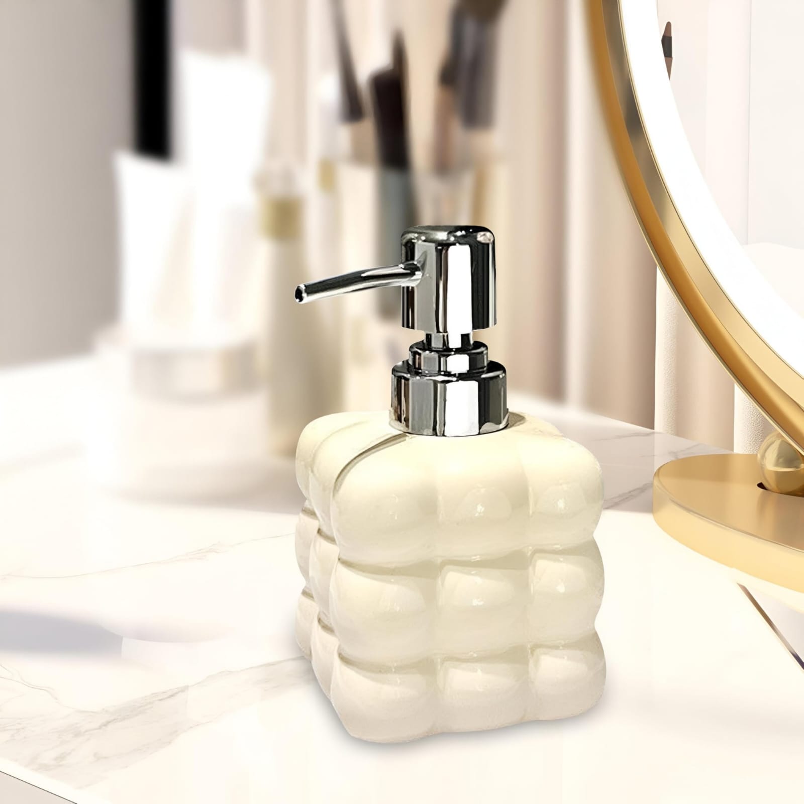 Bubble Glass Soap Dispenser Multicolor Refillable Pump Bottle for Hand Wash, Shower, and Kitchen Sink, Perfect for Home Bathroom Decoration