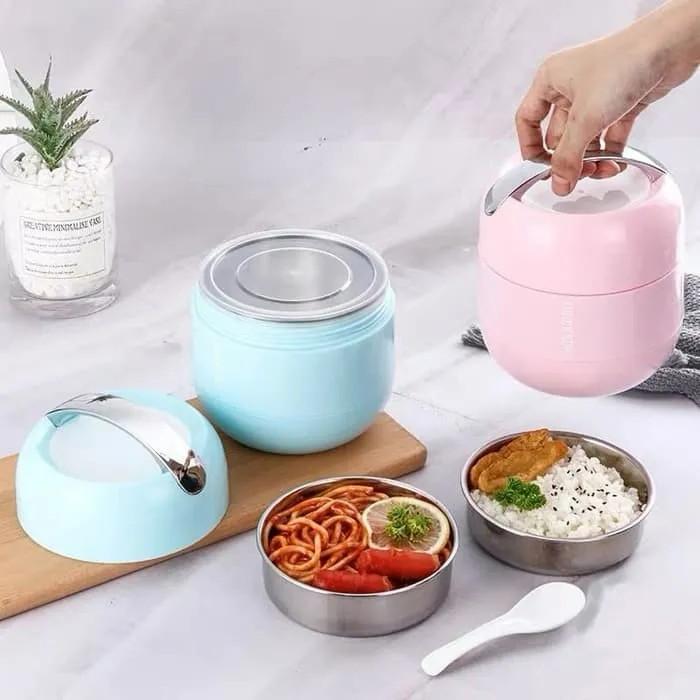 Stainless Steel Food portable lunch box 1000ml, Thermos food flask Sealing Lunch Box With Spoon, MITI Lunch Box Stainless Steel 1L