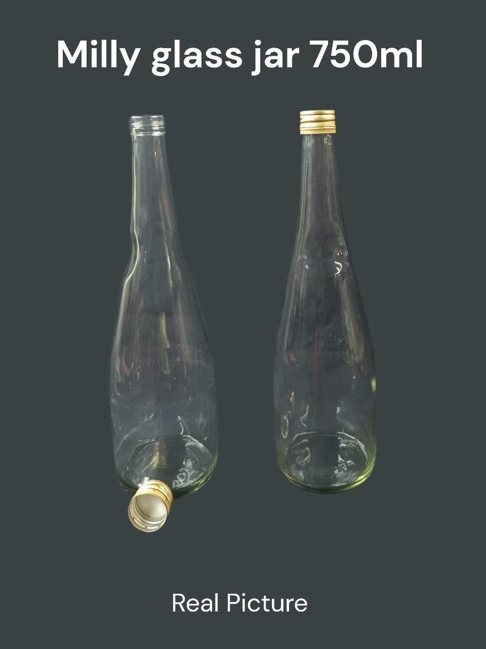 3 PCS Milly 750ml Premium Straight Glass Bottle – Heavy-Duty Eco-Friendly Water Carafe, Sleek Leak-Proof Beverage Container & Crystal-Clear Infused Juice Vault