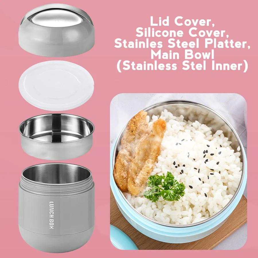 Stainless Steel Food portable lunch box 1000ml, Thermos food flask Sealing Lunch Box With Spoon, MITI Lunch Box Stainless Steel 1L