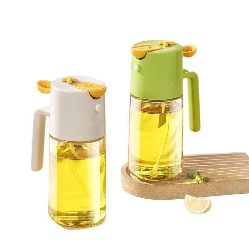 460Ml Glass Oil Sprayer Bottle | Leak-Proof Press Spray & Pour Design | Large Capacity Mist Sprayer for Cooking Olive Oil, Vinegar, Bbq, Frying, Grilling, Baking, and Kitchen Use