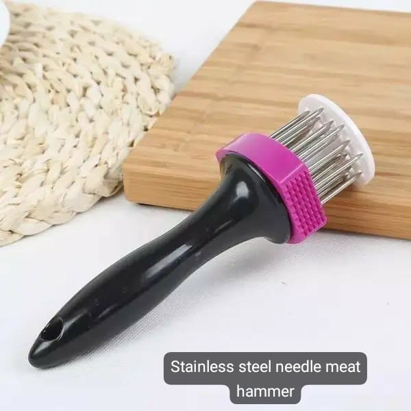 2 in 1 Meat Tenderizer Tool, 21 Stainless Steel Meat Tenderizer Needle, Meat Poker Tool for Tenderizing and BBQ, Nyama choma,goat meat or Steak meat. Meat Tenderizer for Steak, Pork Chop, Meat Hammer