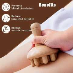 Wooden Therapy Massage Tools Wooden Mushroom Massager Fascial Massager Roller for Full Body Muscle Pain Relief, Body Sculpting Tool, Lymphatic Drainage, Cellulite Reduction Massager & Body Contouring