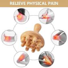 Wooden Therapy Massage Tools Wooden Mushroom Massager Fascial Massager Roller for Full Body Muscle Pain Relief, Body Sculpting Tool, Lymphatic Drainage, Cellulite Reduction Massager & Body Contouring