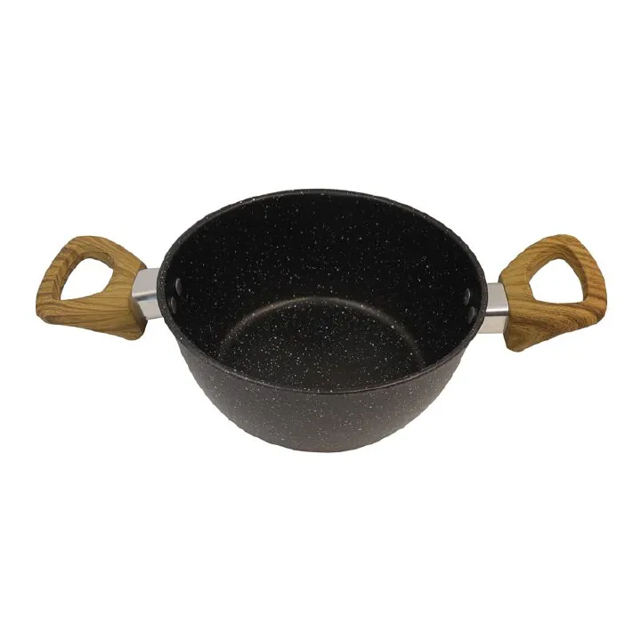 Top Quality Set of 6PCS Non-stick Iron Marble Coating Cookware Set Sufuria Set Cooking Pot Soup Pots Set Suitable for Induction Cookers (3PCS 18/20/22CM Pots+3PCS Lids