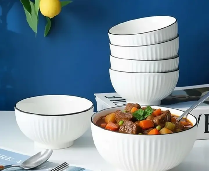 OFFER OFFER!! 6 INCH Premium Ceramic Japanese Soup Bowl/ side dish Set – Elegant, Durable & Microwave-Safe | Ideal for Soups, Ice cream, Salads, Snacks & More