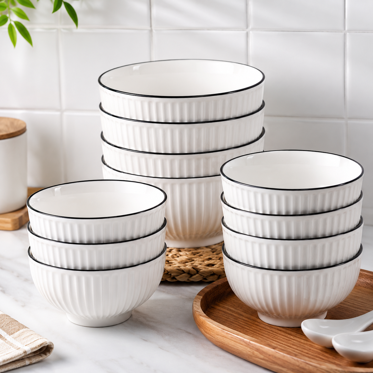 OFFER OFFER!! 6 INCH Premium Ceramic Japanese Soup Bowl/ side dish Set – Elegant, Durable & Microwave-Safe | Ideal for Soups, Ice cream, Salads, Snacks & More