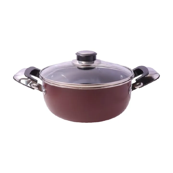 OFFER ON High Quality Set of 6PCS Non-stick Iron Cookware Set Sufuria Set Cooking Pot Set Suitable for Induction Cooker (3PCS 18/20/22cm Pots +3PCS Lids)