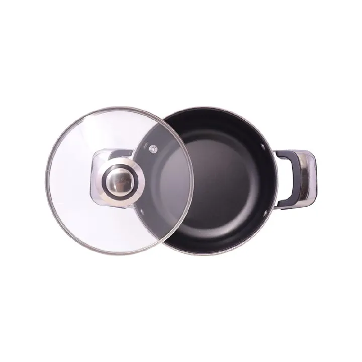 OFFER ON High Quality Set of 6PCS Non-stick Iron Cookware Set Sufuria Set Cooking Pot Set Suitable for Induction Cooker (3PCS 18/20/22cm Pots +3PCS Lids)