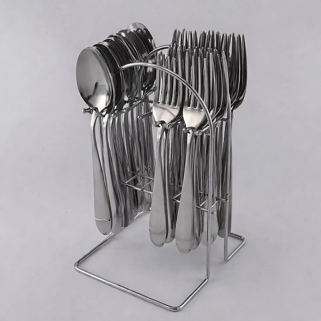 24pcs Pieces strong quality Stainless Steel Cutlery Set 12 Dinner Forks 12 Dinner Spoons  Now on OFFER Without organizer!