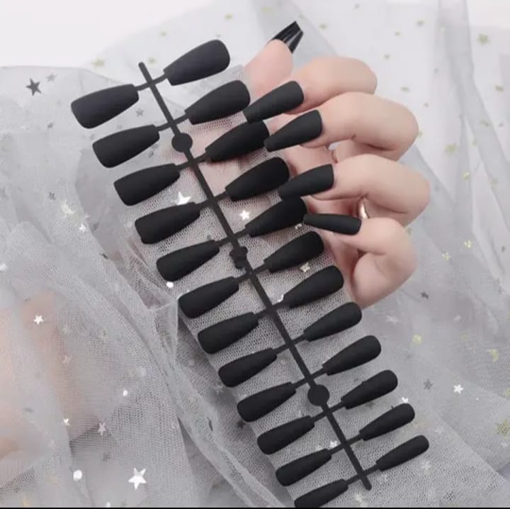 24 Pcs/Strip Medium Length Ballerina Nail Tips Long Ballet Fake Nails for Girls Rupees Stiletto Press on Nails Medium Length Ballet French Tip Press Nails Full Cover 24 Pcs/Strip Matte