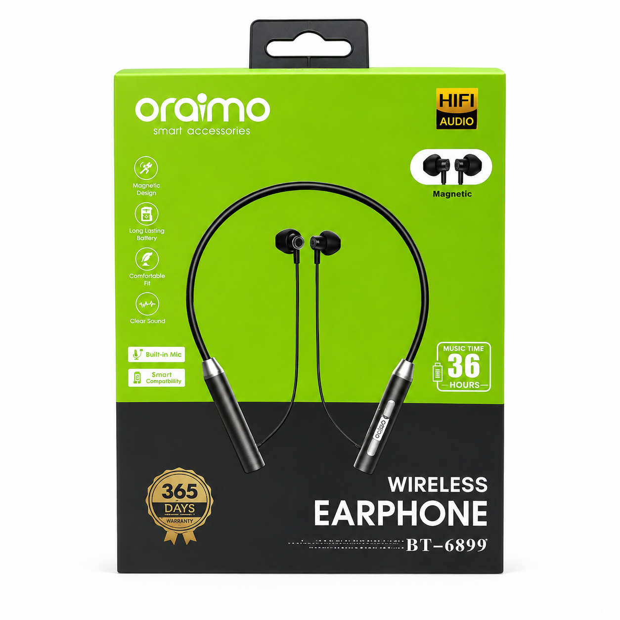 Oraimo BT-6899 Wireless Necklace Earphones