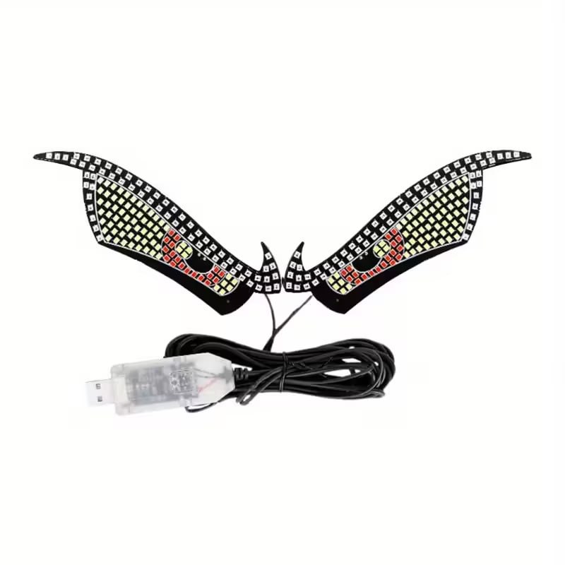 Car Back Window expression lights LED Strips Light Panel Car Windshield Display Devil's Eye Decorative Lamps USB Plug Lighting