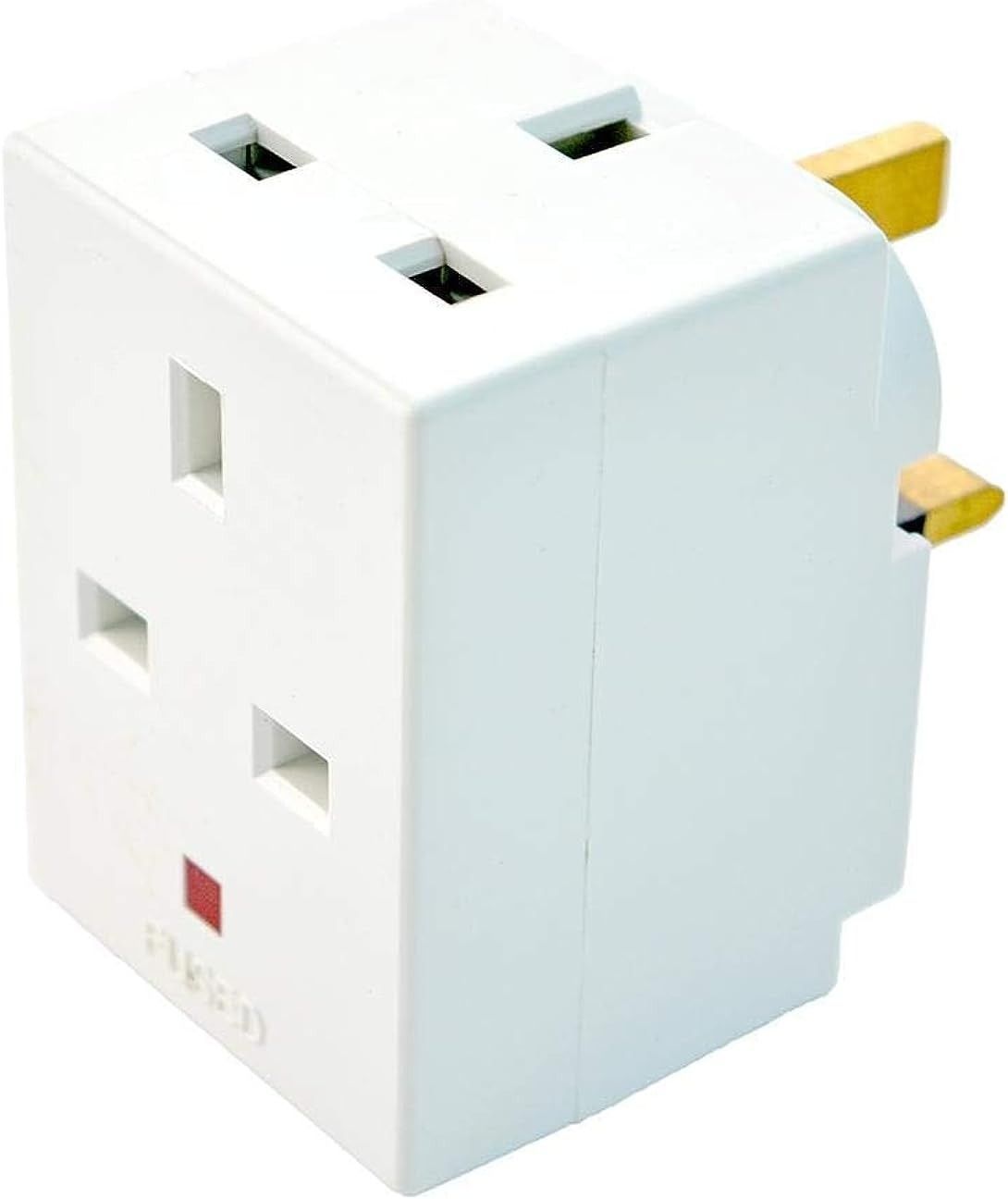 Triple 13A Plug Adaptor – UK 3-Pin Multi Socket Extension Block for powering up to three devices.