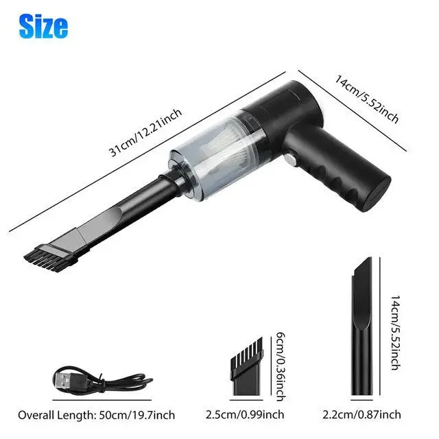 3 in 1 Car Vacuum Cleaner High Power Cordless Handheld Portable Mini Wireless Auto Vacuum Home & Car Dual Use