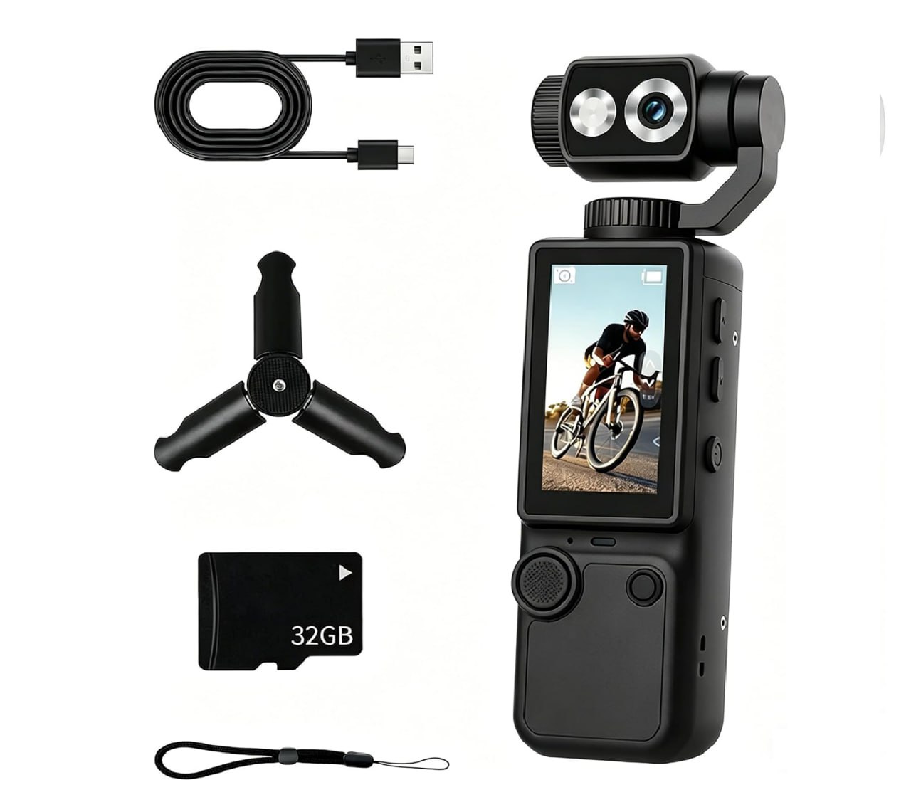 Top Selling 4K Handheld Outdoor Action Camera Q8 Ultra-High Definition Autofocus Conference Recording Portable Pocket Cameras