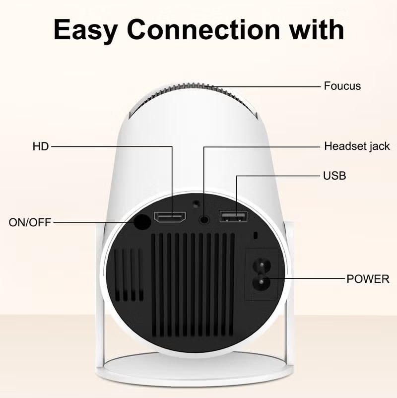 HY300 Android 5G Wifi Smart Portable Projector 1280 720P Full HD Office Home Theater Video Mini Projector