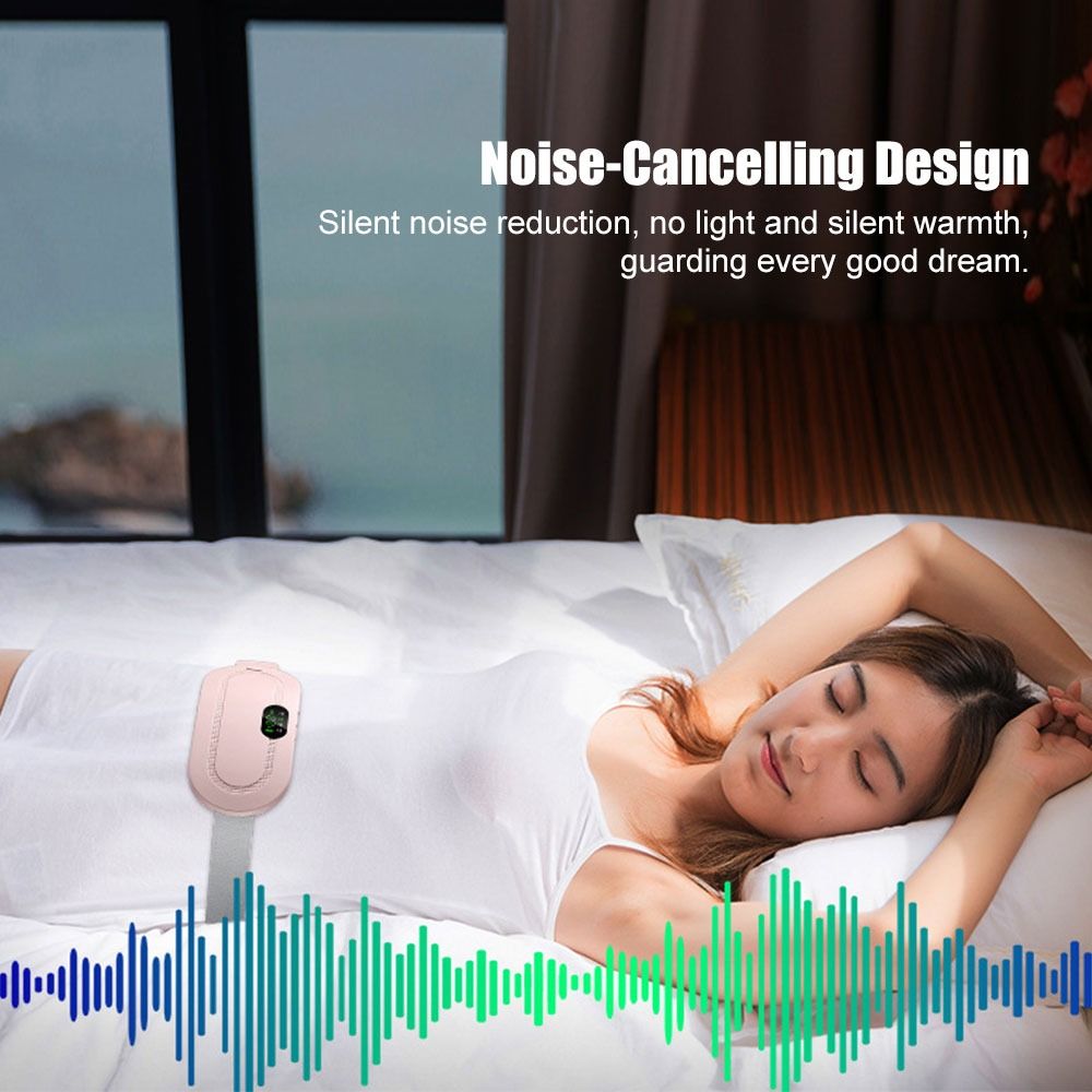 Smart Menstrual Heating Pad with Vibration Massage, 3-Temperature Fast Heating Waist Belt for Women, Portable Electric Abdominal Pain Relief Device, 1800mAh USB Rechargeable